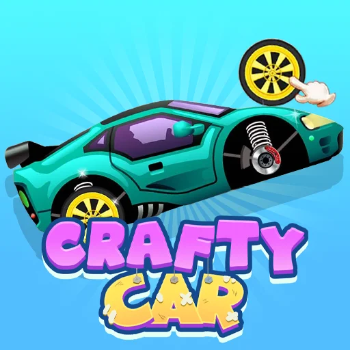 Crafty Car Online - Free Browser Car Assembly & Mechanic Simulation Game Logo with Automotive Theme
