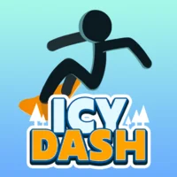 Icy Dash Online - Free Browser Snowboarding Racing Game Logo with Winter Sports Theme
