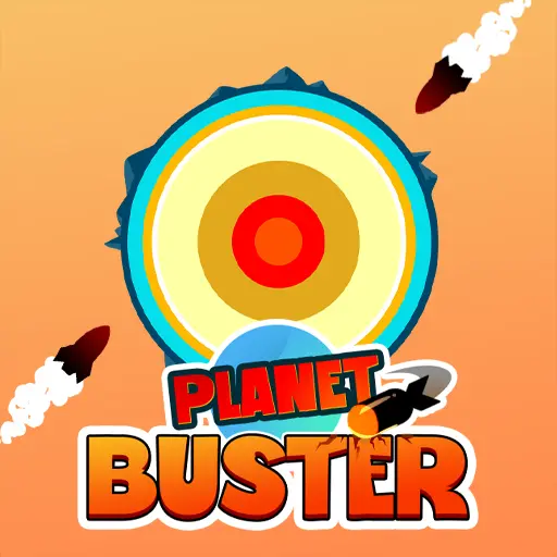 Planet Buster Game Logo - Cosmic Destruction Space Adventure