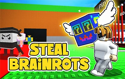 Steal Brainrots gameplay showing base building and heist mechanics